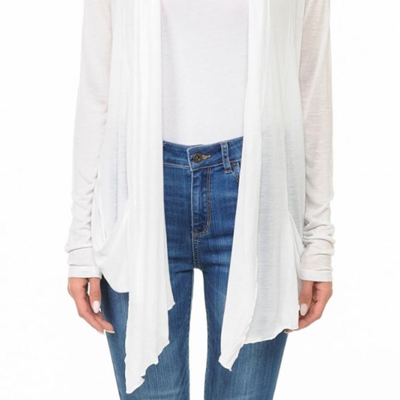 SHAWL COLLAR OPEN CARDIGAN - Picture 1 of 2